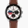 40MM Leather Strap Chronograph Watch