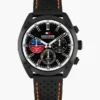 40MM Leather Strap Chronograph Watch