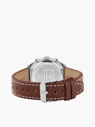40MM Leather Strap Chronograph Watch