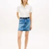 Allover Crest High-Rise Denim Mini Skirt Allover Crest High-Rise Denim Mini Skirt