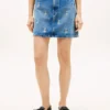 Allover Crest High-Rise Denim Mini Skirt Allover Crest High-Rise Denim Mini Skirt