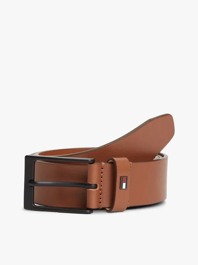 Allover Flag Logo Leather Belt Allover Flag Logo Leather Belt