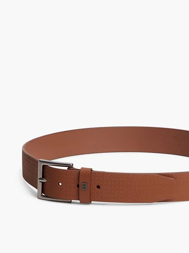 Allover Flag Logo Leather Belt Allover Flag Logo Leather Belt