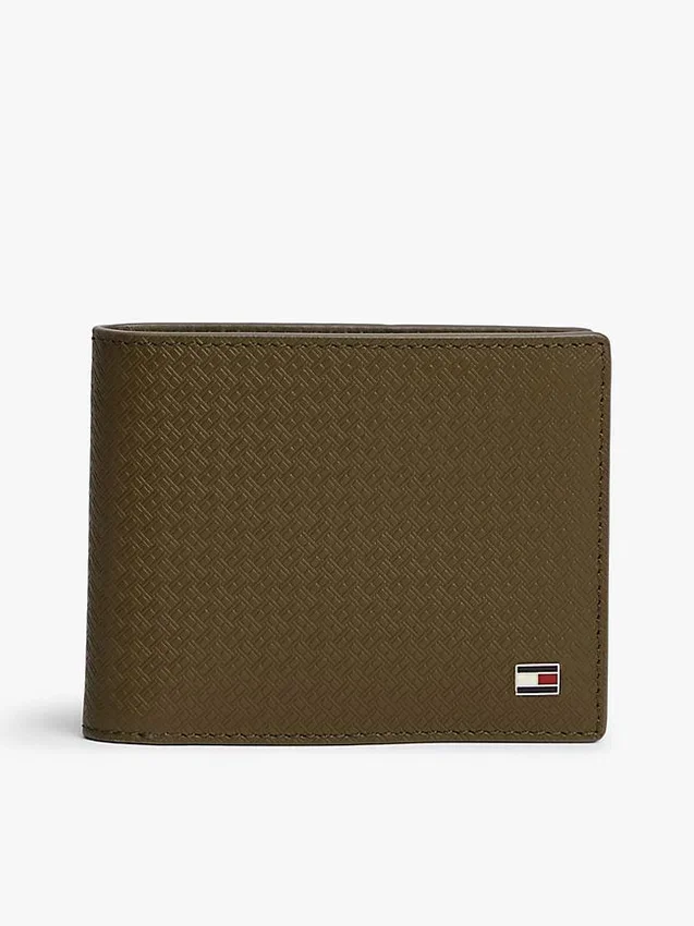 Allover Flag Logo Leather Bifold Wallet Allover Flag Logo Leather Bifold Wallet