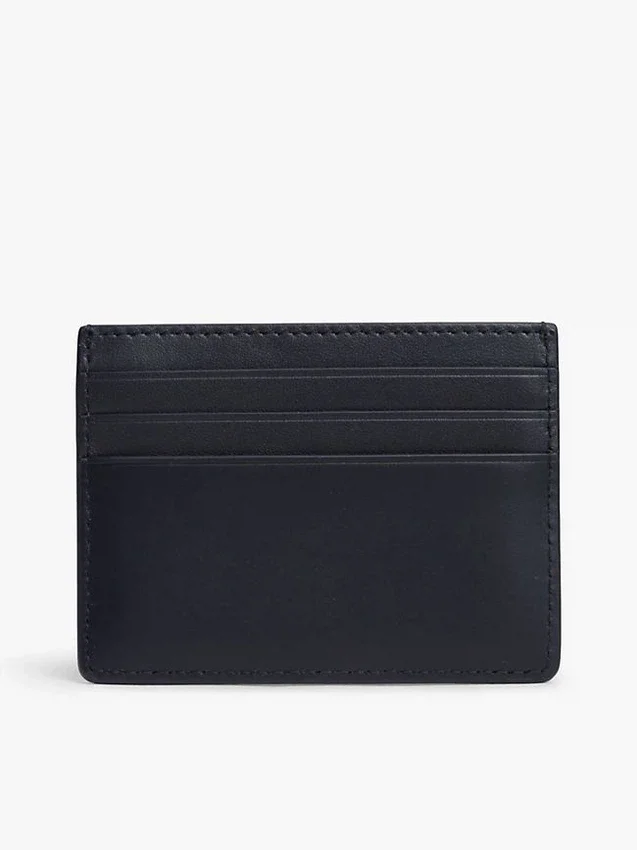 Allover Flag Logo Leather Card Holder Allover Flag Logo Leather Card Holder