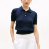 Allover Flag Logo Pointelle Sweater Polo Allover Flag Logo Pointelle Sweater Polo