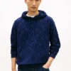 Allover Flag Logo Velour Jacquard Hoodie