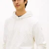 Allover Flag Logo Velour Jacquard Hoodie