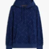 Allover Flag Logo Velour Jacquard Hoodie