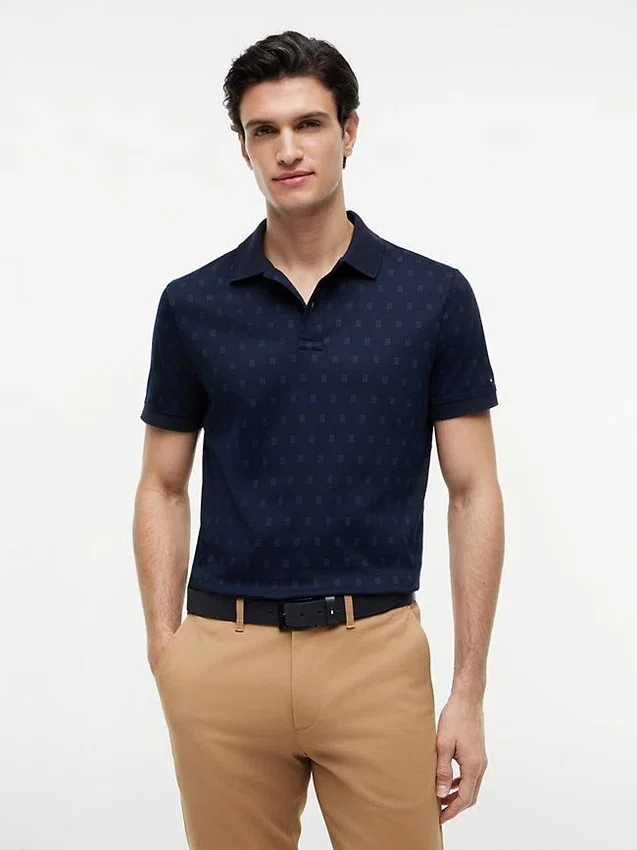 Allover Flag Print Interlock Polo Allover Flag Print Interlock Polo