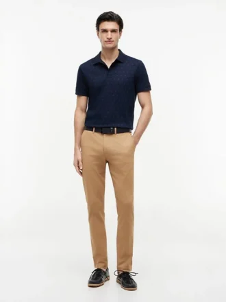 Allover Flag Print Interlock Polo