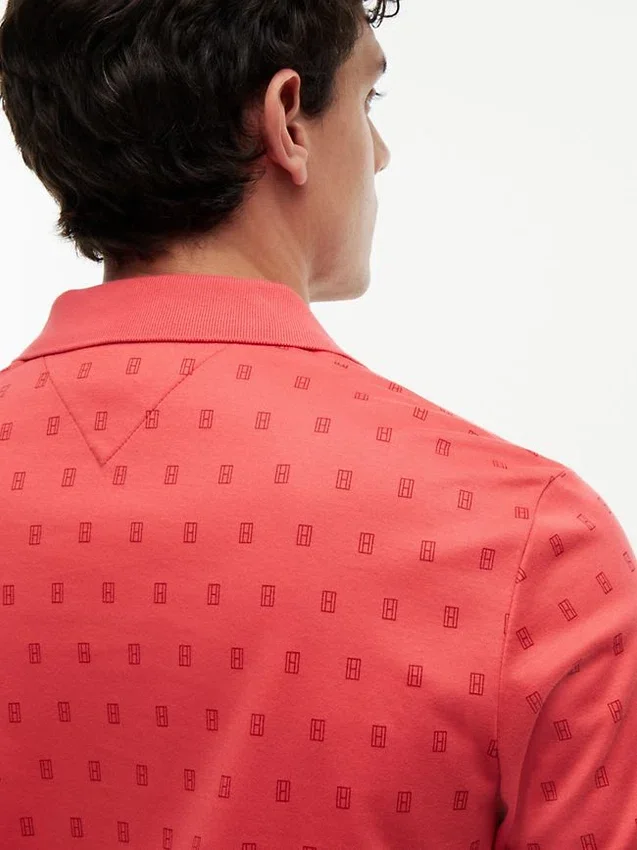 Allover Flag Print Interlock Polo Allover Flag Print Interlock Polo