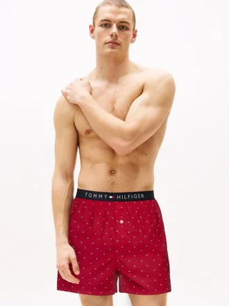 Allover Flag Print Woven Boxer
