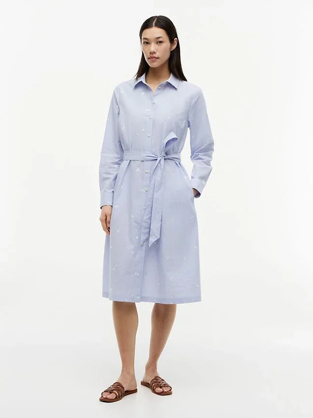 Allover Floral Striped Midi Shirtdress Allover Floral Striped Midi Shirtdress