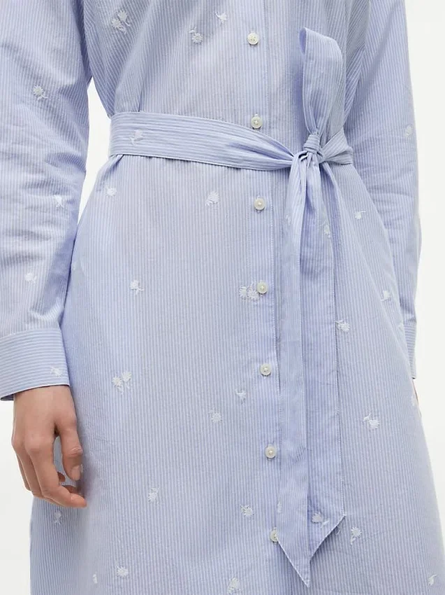 Allover Floral Striped Midi Shirtdress Allover Floral Striped Midi Shirtdress