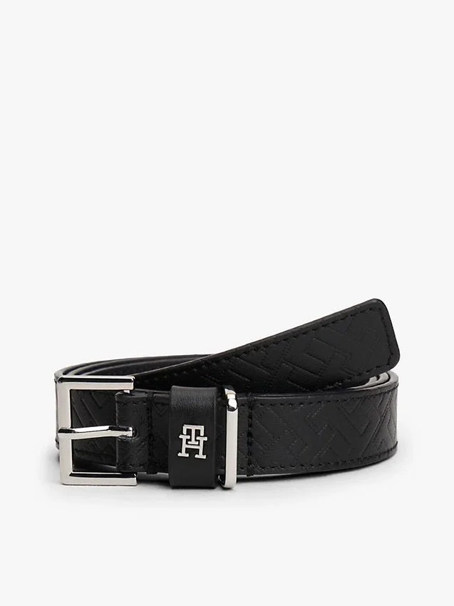 Allover Monogram Leather Belt Allover Monogram Leather Belt