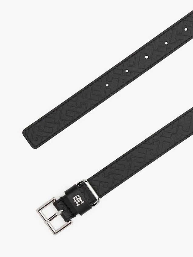 Allover Monogram Leather Belt Allover Monogram Leather Belt