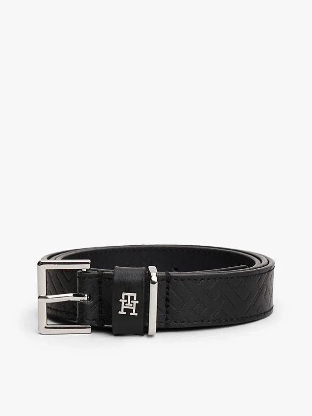 Allover Monogram Leather Belt Allover Monogram Leather Belt