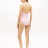Allover Script Monogram Halter Swimsuit