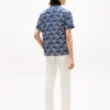 Allover Script Monogram Linen Camp Shirt Allover Script Monogram Linen Camp Shirt