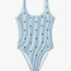 Allover Script Monogram Scoop Swimsuit