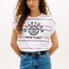Arch Logo Striped Dolman Sleeve T-Shirt