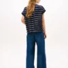 Arch Logo Striped Dolman Sleeve T-Shirt