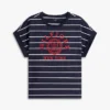 Arch Logo Striped Dolman Sleeve T-Shirt