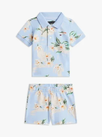 Babies’ Floral Print Polo & Short Set