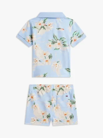 Babies’ Floral Print Polo & Short Set