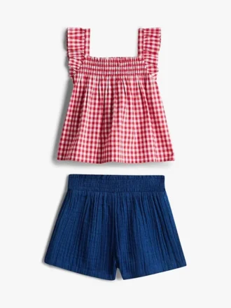 Babies’ Gingham Top & Short Set
