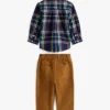 Babies’ Plaid Shirt and Pant Set