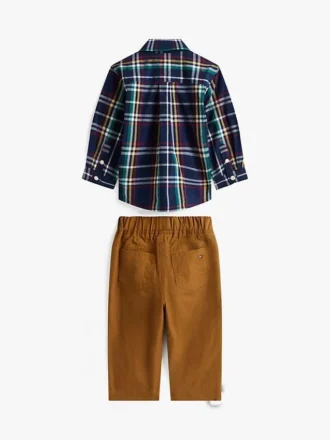 Babies’ Plaid Shirt and Pant Set