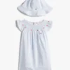 Babies’ Striped Dress and Hat Gift Set Babies’ Striped Dress and Hat Gift Set