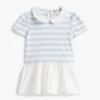 Babies’ Striped Mixed-Media Dress