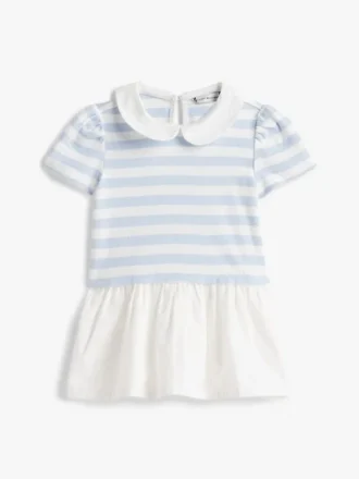 Babies’ Striped Mixed-Media Dress