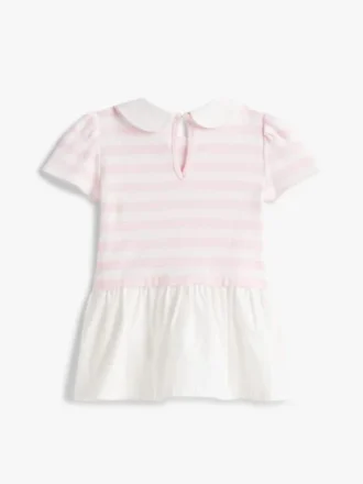 Babies’ Striped Mixed-Media Dress