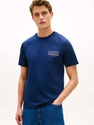 Back Logo Graphic Slub Cotton T-Shirt