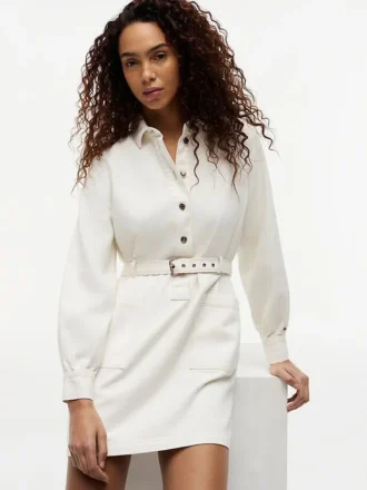 Belted Denim Utility Dress