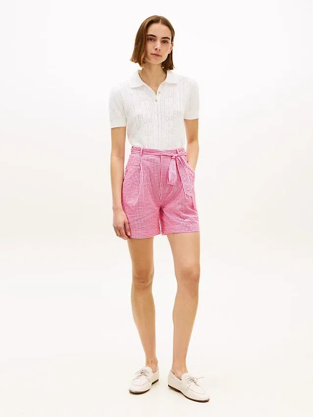 Belted Gingham Seersucker Short Belted Gingham Seersucker Short