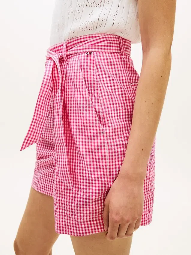 Belted Gingham Seersucker Short Belted Gingham Seersucker Short