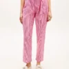 Belted Gingham Seersucker Tapered Pant