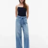 Belted High-Rise Wide Leg Jean