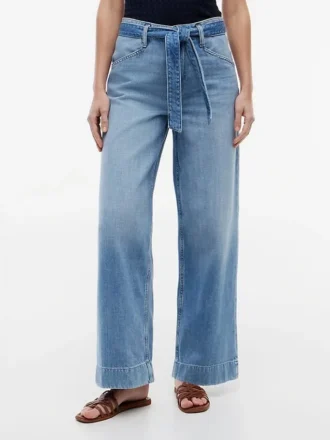 Belted High-Rise Wide Leg Jean