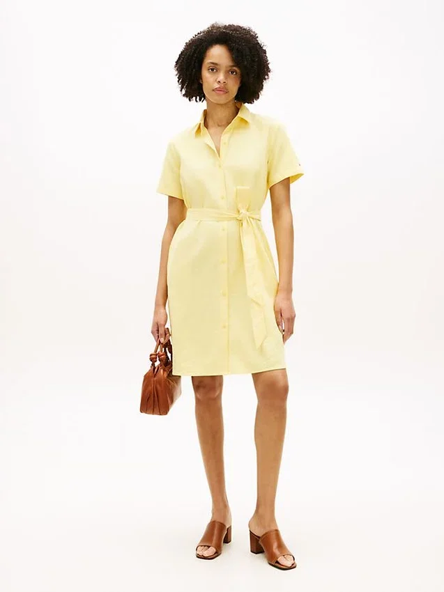 Belted Linen-Cotton Blend Shirtdress Belted Linen-Cotton Blend Shirtdress