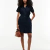Belted Linen-Cotton Blend Shirtdress Belted Linen-Cotton Blend Shirtdress