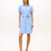 Belted Linen-Cotton Blend Shirtdress Belted Linen-Cotton Blend Shirtdress