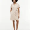 Belted Linen-Cotton Blend Shirtdress Belted Linen-Cotton Blend Shirtdress