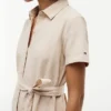 Belted Linen-Cotton Blend Shirtdress Belted Linen-Cotton Blend Shirtdress