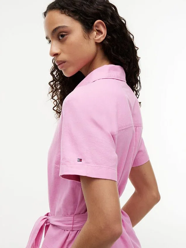 Belted Linen-Cotton Blend Shirtdress Belted Linen-Cotton Blend Shirtdress